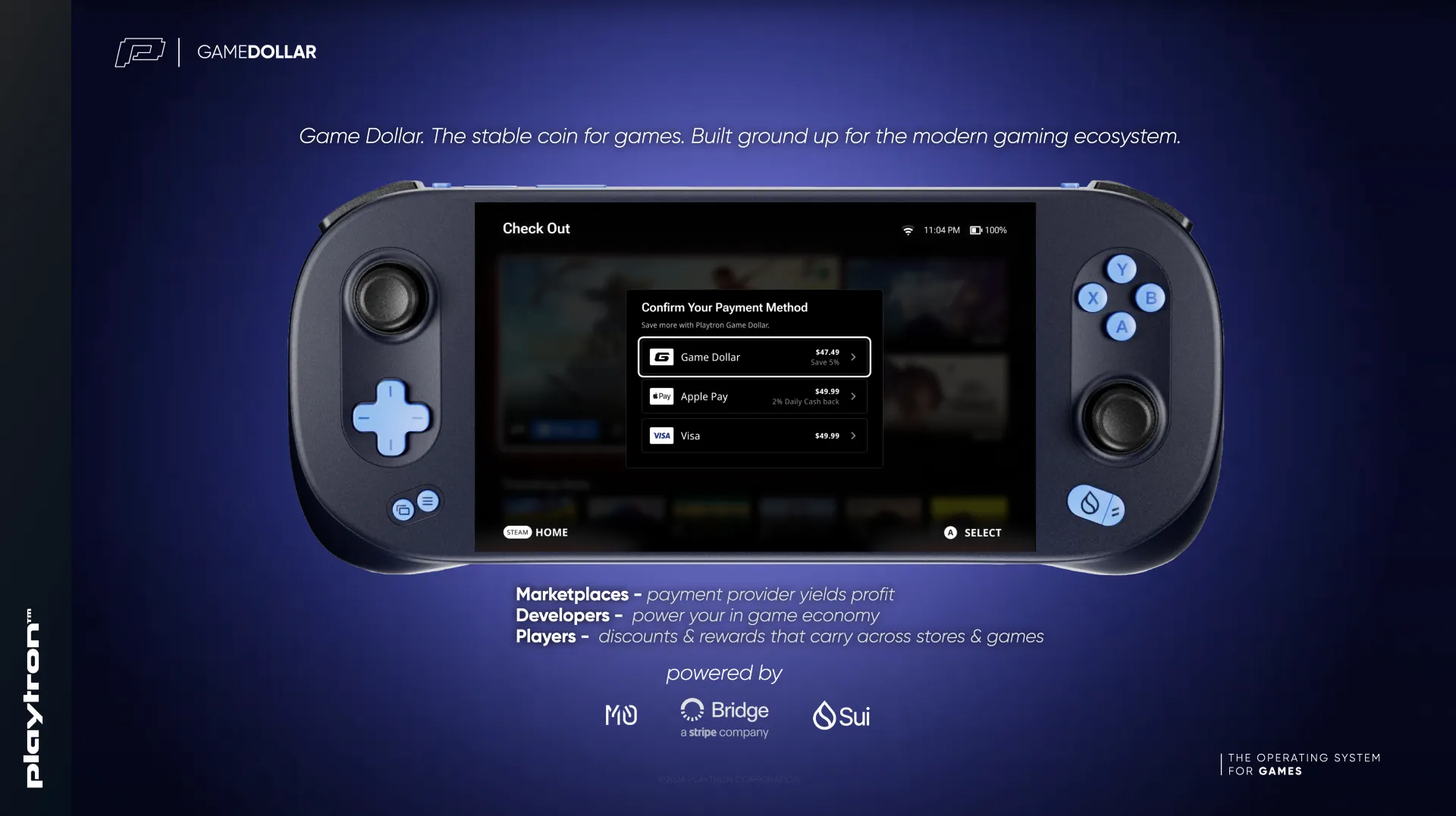 Sui Gaming Stablecoin Launching for SuiPlay0X1 Handheld, Playtron Ecosystem